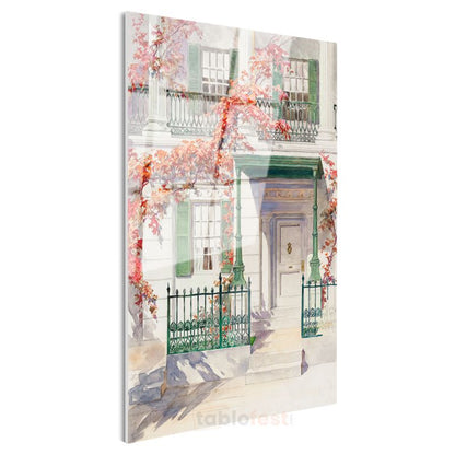 Childe Hassam - Sonbahar Evi Cam Tablo