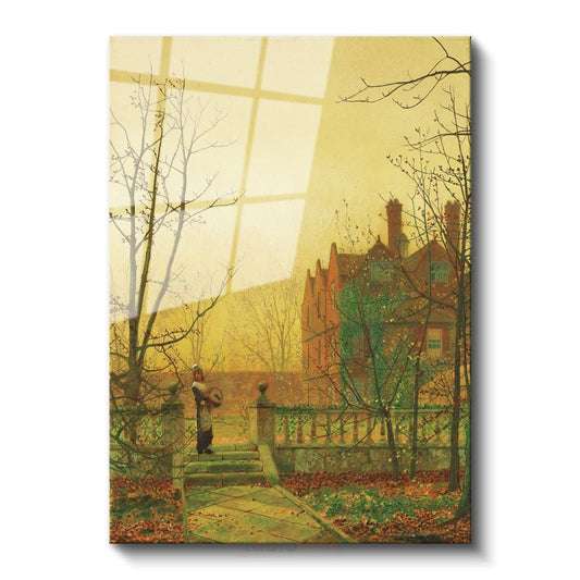 John Atkinson Grimshaw - Bahçe Kapısı Cam Tablo