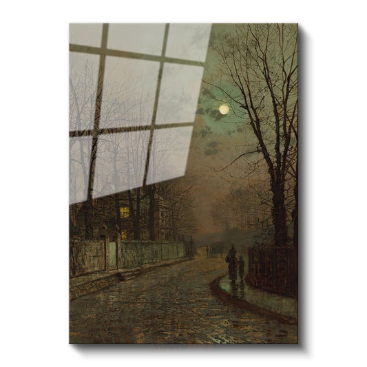 John Atkinson Grimshaw - Mehtaplı Gece Cam Tablo