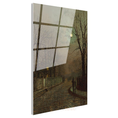 John Atkinson Grimshaw - Mehtaplı Gece Cam Tablo