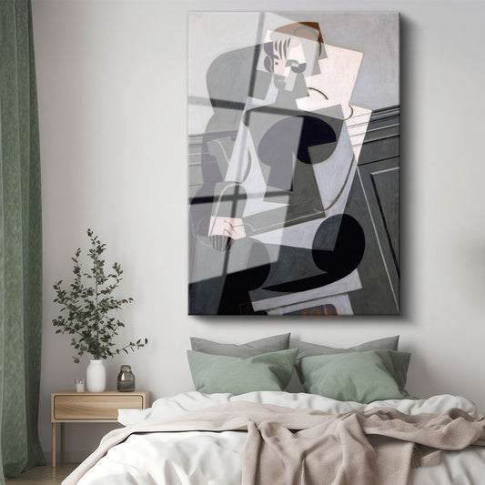Pablo Picasso - Kübist Portre Kompozisyonu Cam Tablo