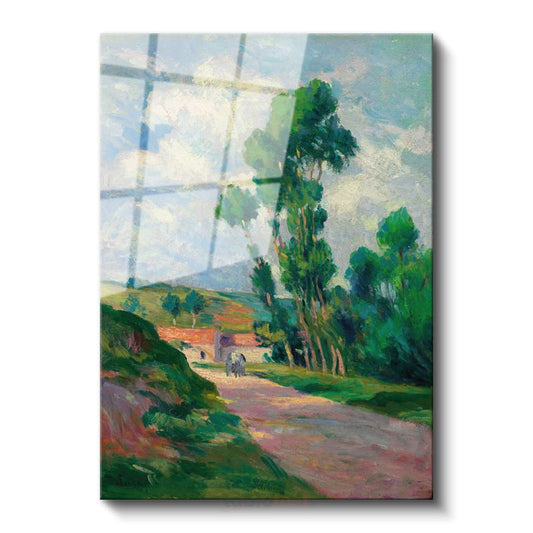Maximilien Luce - Kırsal Yol Cam Tablo
