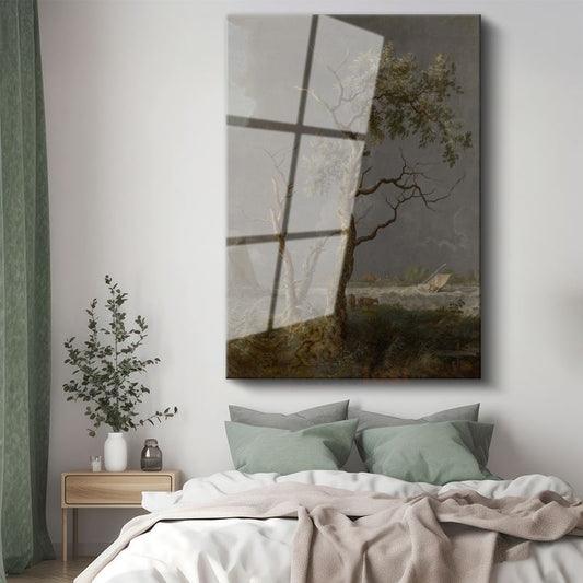 Jacob van Ruisdael - Fırtınalı Deniz Manzarası Cam Tablo
