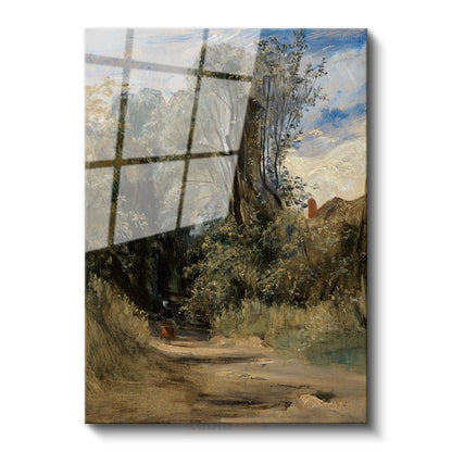 John Constable - Kır Yolu Cam Tablo