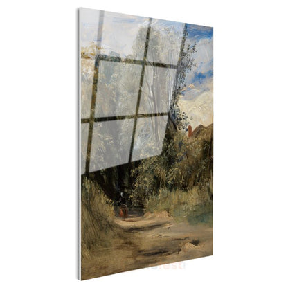 John Constable - Kır Yolu Cam Tablo