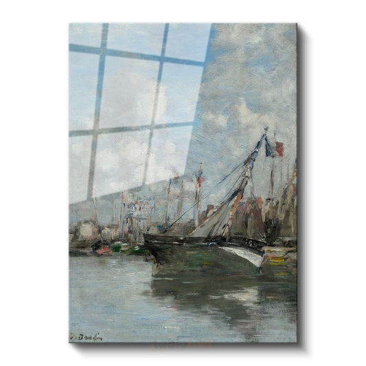 Eugène Boudin - Liman Manzarası Cam Tablo