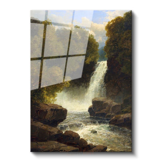 Albert Bierstadt - Şelale Manzarası Cam Tablo