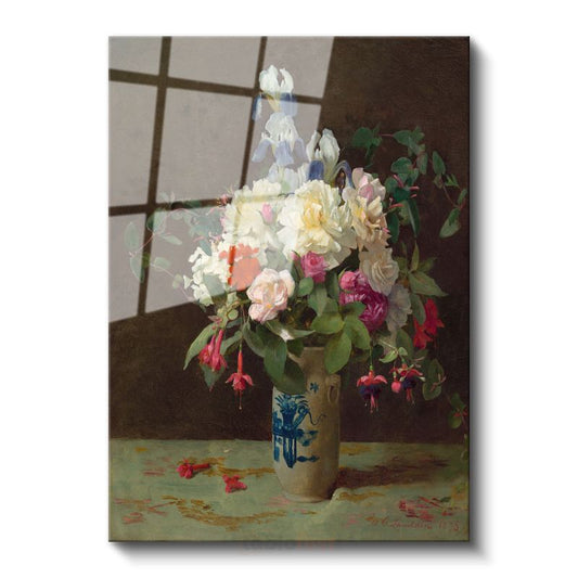 Henri Fantin-Latour - Çiçek Buketi Cam Tablo
