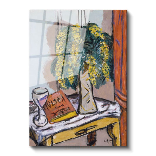 Henri Matisse - Mimoza Vazosu Cam Tablo