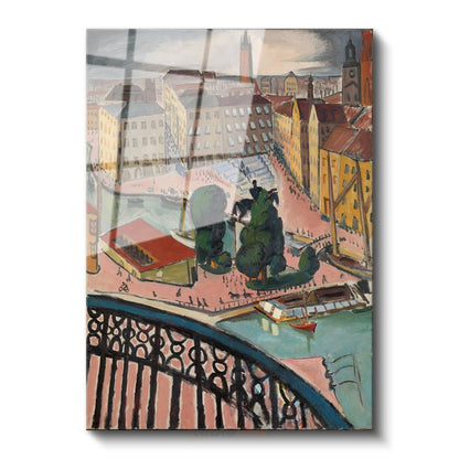 Ernst Ludwig Kirchner - Şehir Manzarası Cam Tablo
