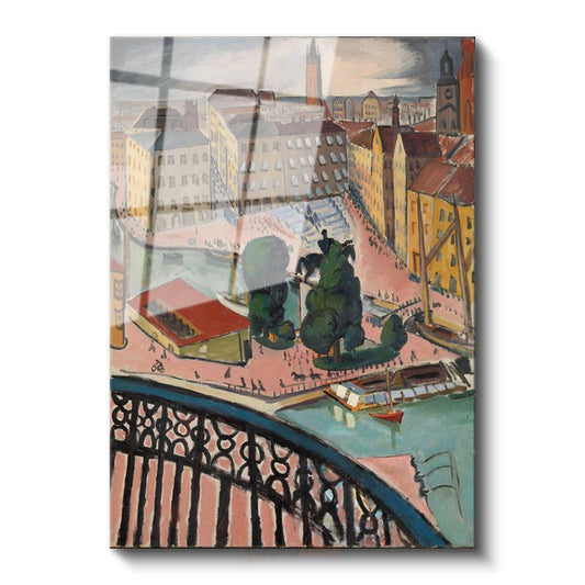 Ernst Ludwig Kirchner - Şehir Manzarası Cam Tablo