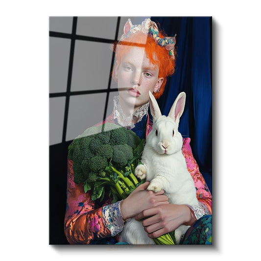 Tim Walker - Tavşanlı Portre Cam Tablo