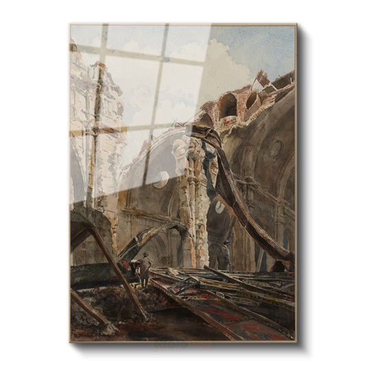 Richard Parkes Bonington - Yıkıntılar Arasında Cam Tablo