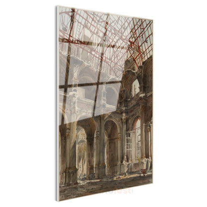 Richard Parkes Bonington - Savaş Sonrası Harabe Cam Tablo