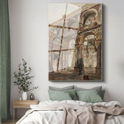 Richard Parkes Bonington - Katedral İçi Cam Tablo