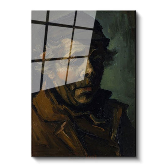Vincent van Gogh - Şapkalı Otoportre Cam Tablo