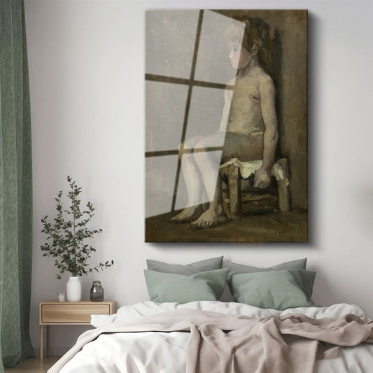 Vincent van Gogh - Sandalyede Oturan Çocuk Cam Tablo