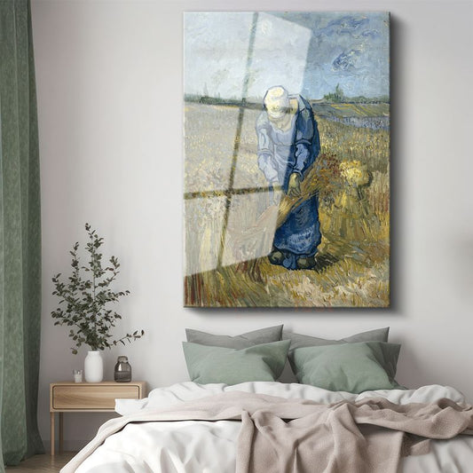 Vincent van Gogh - Buğday Bağlayan Kadın Cam Tablo