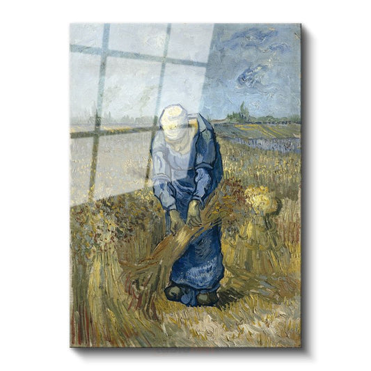 Vincent van Gogh - Buğday Bağlayan Kadın Cam Tablo