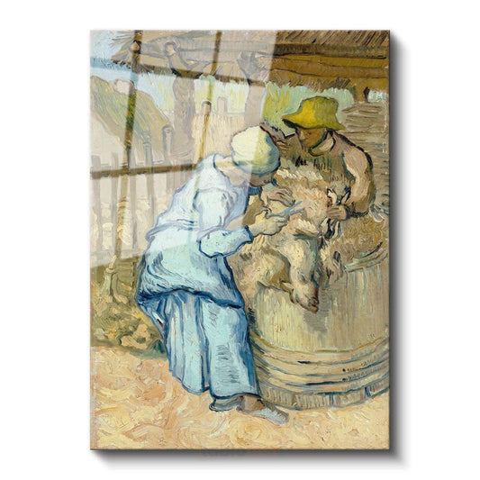 Vincent van Gogh - Koyun Kırpıcılar Cam Tablo