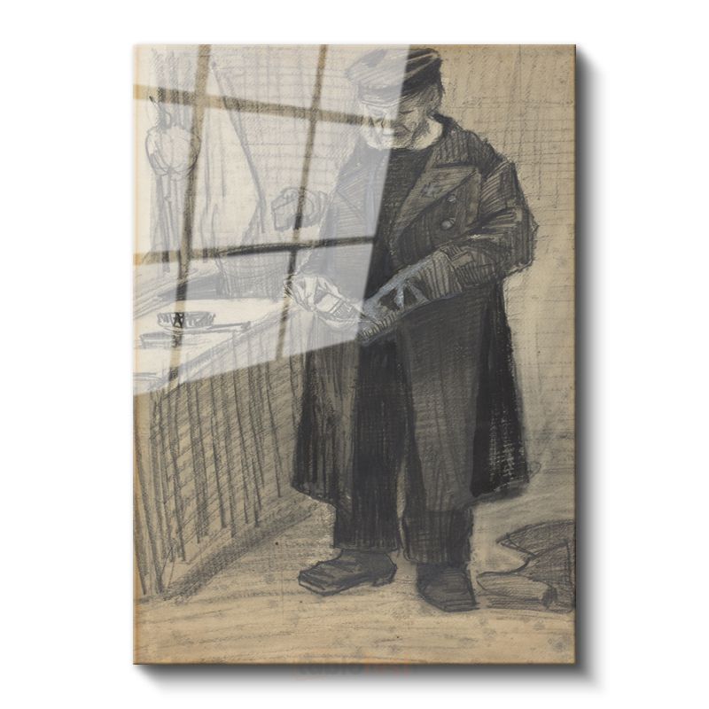 Vincent van Gogh - Mutfaktaki Adam Eskizi Cam Tablo