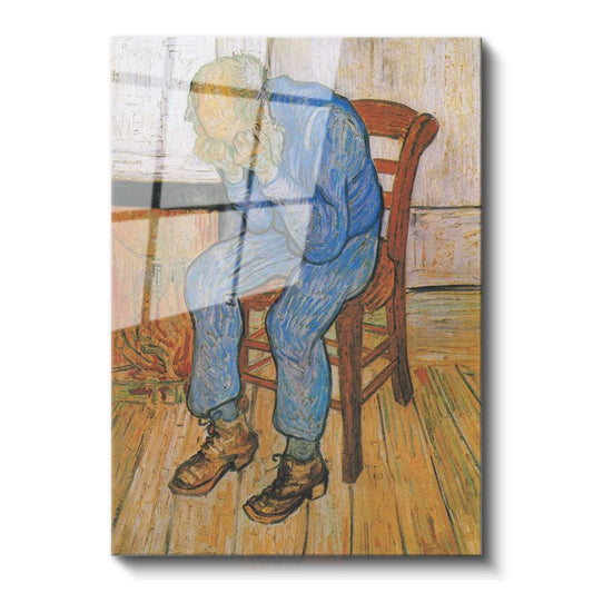 Vincent van Gogh - Eşikte Oturan Yaşlı Adam Cam Tablo