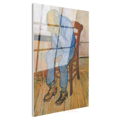 Vincent van Gogh - Eşikte Oturan Yaşlı Adam Cam Tablo
