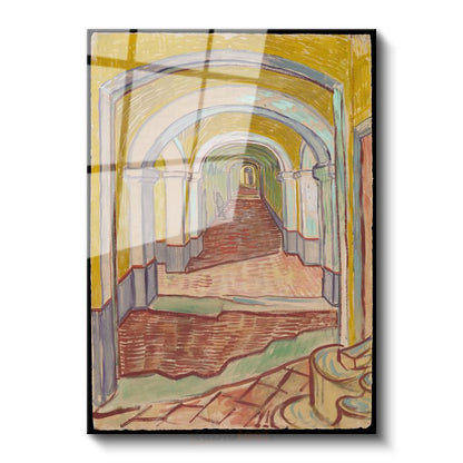 Vincent van Gogh - Hastane Koridoru Cam Tablo