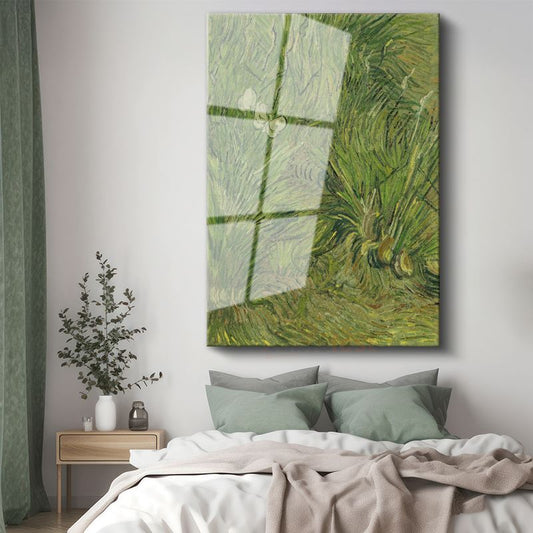 Vincent van Gogh - Kelebekli Çimen Cam Tablo