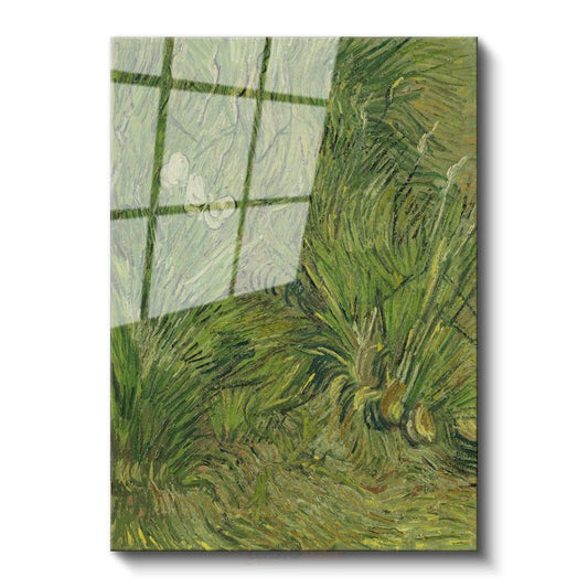 Vincent van Gogh - Kelebekli Çimen Cam Tablo
