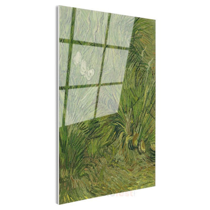 Vincent van Gogh - Kelebekli Çimen Cam Tablo
