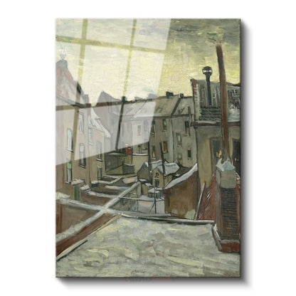 Vincent van Gogh - Antwerp'te Arka Bahçeler Cam Tablo