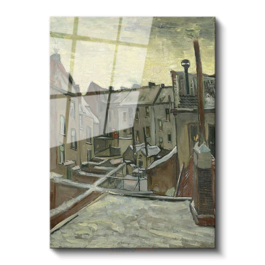 Vincent van Gogh - Antwerp'te Arka Bahçeler Cam Tablo