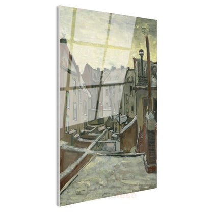 Vincent van Gogh - Antwerp'te Arka Bahçeler Cam Tablo