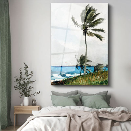 Winslow Homer - Nassau'da Palmiye Ağacı Cam Tablo