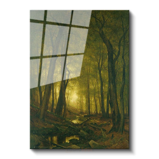 Albert Bierstadt - Orman Işığı Cam Tablo