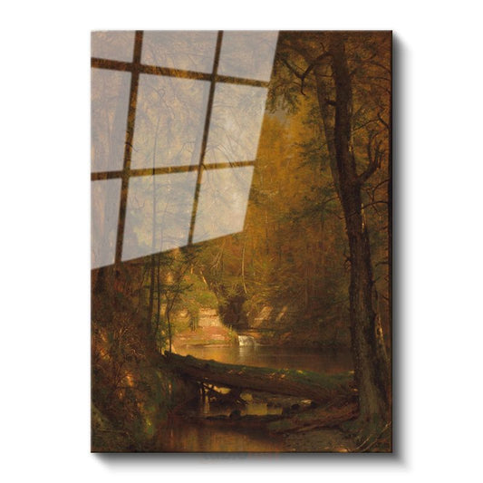 Thomas Moran - Sonbahar Ormanı Cam Tablo