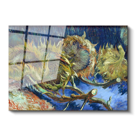 Vincent van Gogh - Dört Solmuş Ayçiçeği Cam Tablo