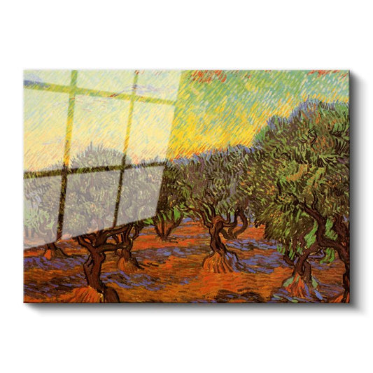 Vincent van Gogh - Zeytin Ağaçları Cam Tablo