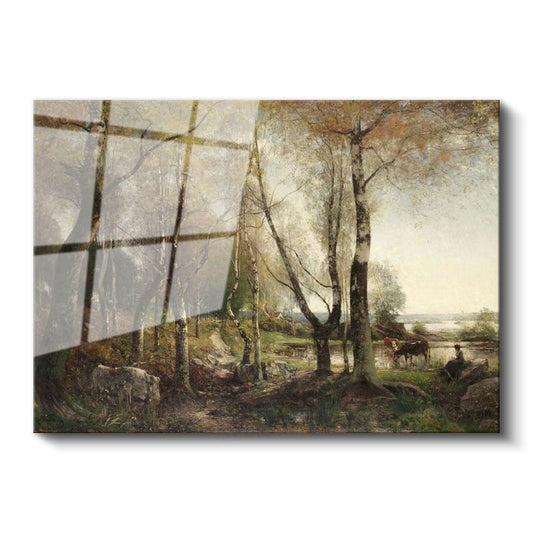Jean-Baptiste-Camille Corot - Orman Manzarası Cam Tablo