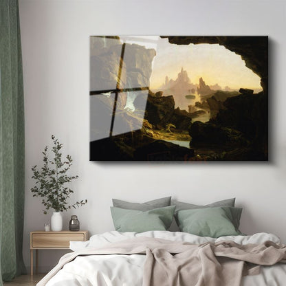 Thomas Cole - Mağaradan Görünüm Cam Tablo