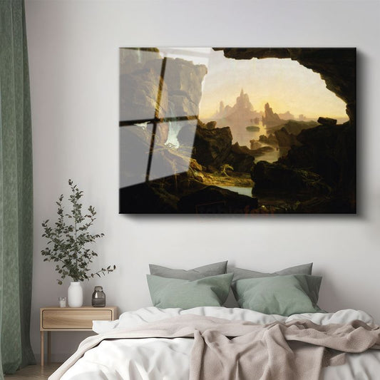 Thomas Cole - Mağaradan Görünüm Cam Tablo