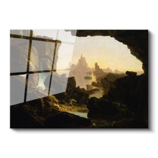 Thomas Cole - Mağaradan Görünüm Cam Tablo