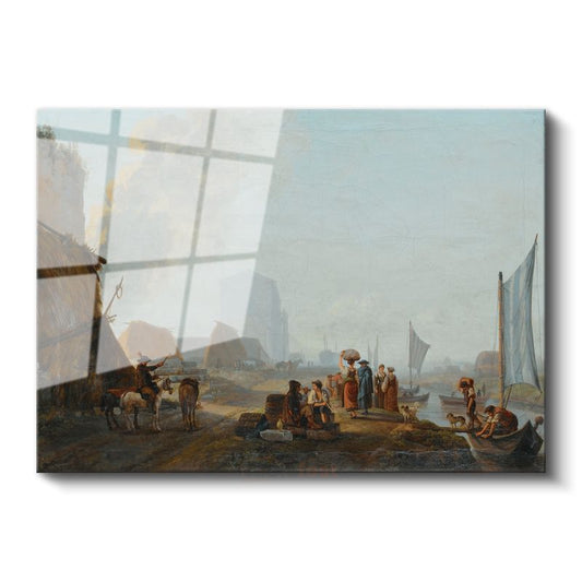 Aelbert Cuyp - Nehir Kıyısında Cam Tablo