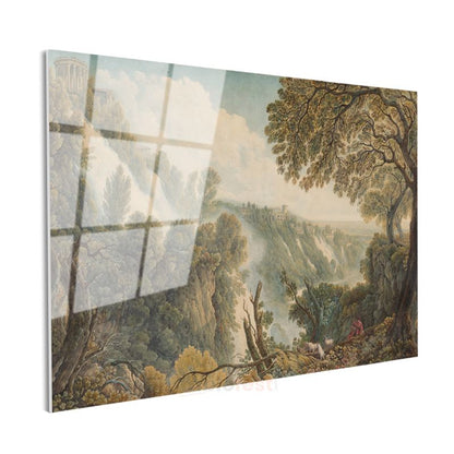 William Turner - Tivoli Şelaleleri Manzarası Cam Tablo