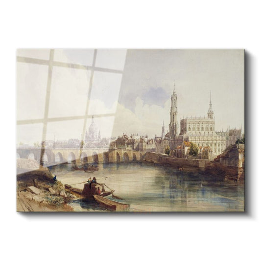 J.M.W. Turner - Dresden Şehir Manzarası Cam Tablo