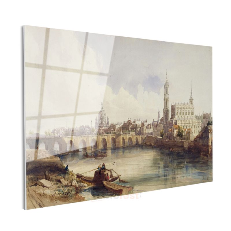 J.M.W. Turner - Dresden Şehir Manzarası Cam Tablo