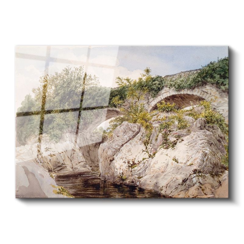 John Constable - Taş Köprü ve Kayalıklar Cam Tablo
