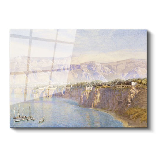 J.M.W. Turner - Akdeniz Kıyısı Manzarası Cam Tablo