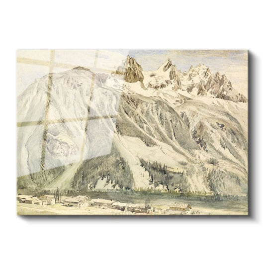 Caspar David Friedrich - Alp Dağları Manzarası Cam Tablo